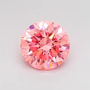 0.53ct ROUND Fancy Vivid Pink VVS2 Coloured Lab diamond