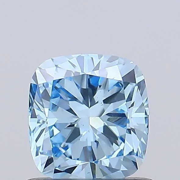 0.68ct CUSHION Fancy Vivid Blue VS1 Coloured Lab diamond