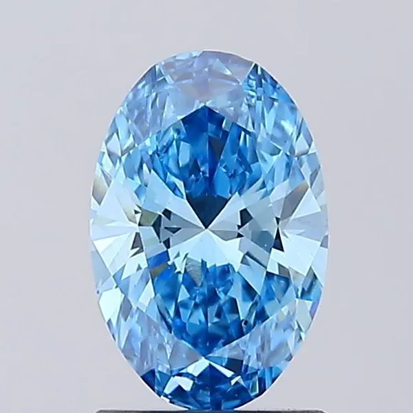 1.12ct OVAL Fancy Vivid Blue VS1 Coloured Lab diamond