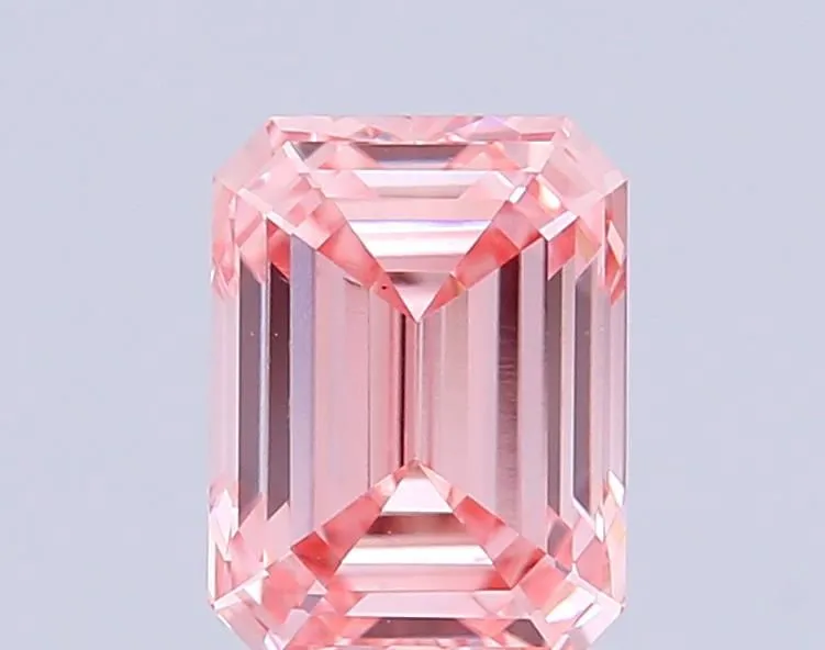 1.00ct EMERALD Fancy Intense Pink VS1 Coloured Lab diamond