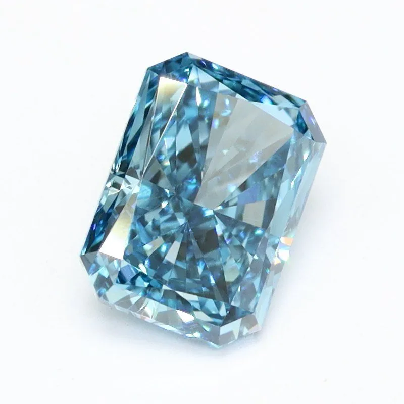 0.58ct RADIANT Fancy Vivid Blue VVS2 Coloured Lab diamond