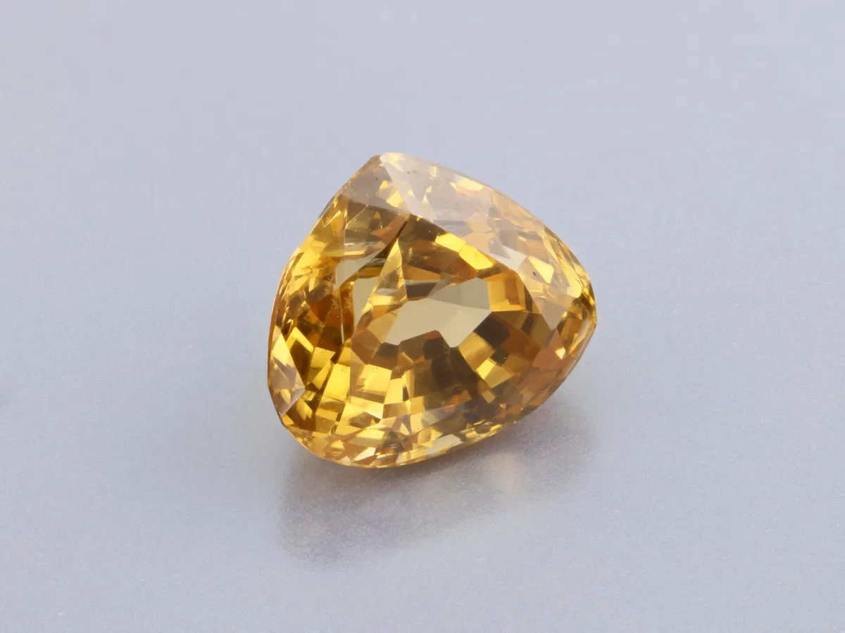 3ct Yellow Zircon, Pear Shape gemstone