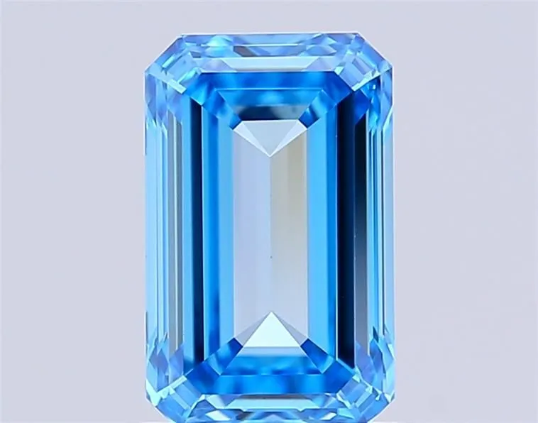 1.51ct EMERALD Fancy Vivid Blue VVS2 Coloured Lab diamond