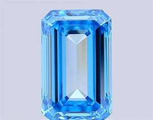 1.51ct EMERALD Fancy Vivid Blue VVS2 Coloured Lab diamond