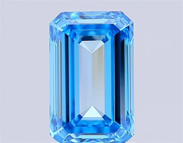1.51ct EMERALD Fancy Vivid Blue VVS2 Coloured Lab diamond