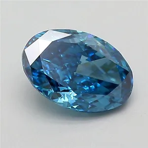 1.01ct OVAL Fancy Vivid Blue VVS2 Coloured Lab diamond