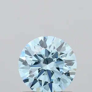 0.76ct ROUND Fancy Vivid Blue VVS2 Coloured Lab diamond