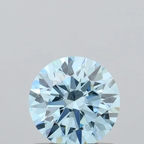 0.76ct ROUND Fancy Vivid Blue VVS2 Coloured Lab diamond