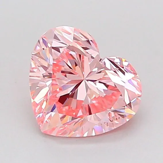 1.07ct HEART Fancy Vivid Pink VS1 Coloured Lab diamond