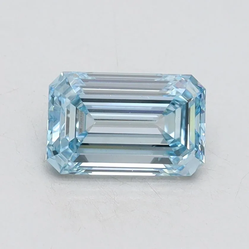 1.00ct EMERALD Fancy Intense Blue VS1 Coloured Lab diamond