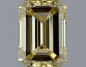 1.31ct EMERALD Fancy Intense Yellow VVS2 Coloured Lab diamond