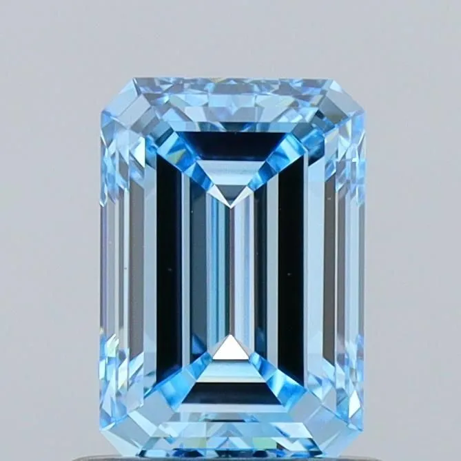 0.96ct EMERALD Fancy Intense Blue VS1 Coloured Lab diamond