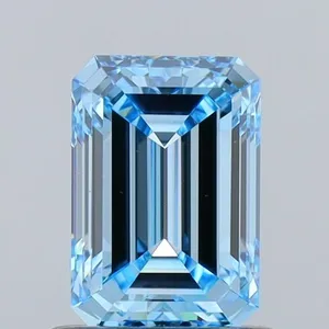 0.96ct EMERALD Fancy Intense Blue VS1 Coloured Lab diamond