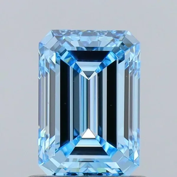 0.96ct EMERALD Fancy Intense Blue VS1 Coloured Lab diamond