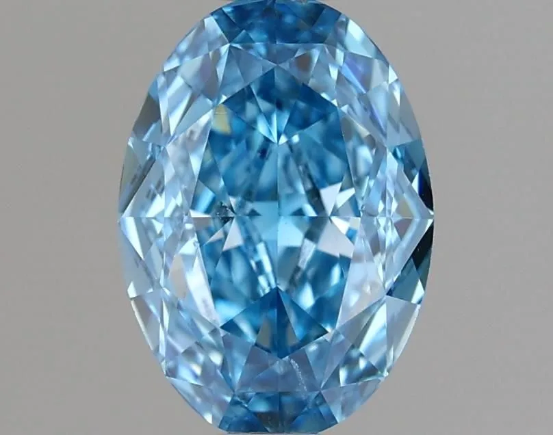 1.15ct OVAL Fancy Vivid Blue VS2 Coloured Lab diamond