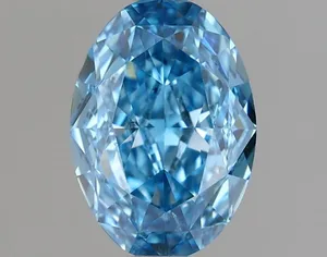 1.15ct OVAL Fancy Vivid Blue VS2 Coloured Lab diamond