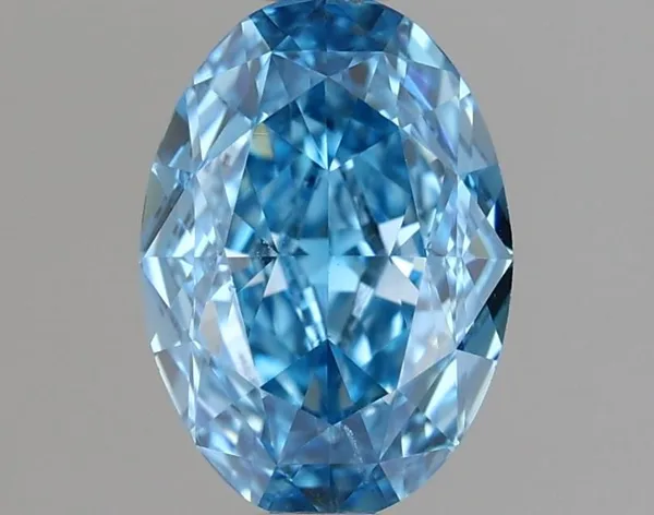 1.15ct OVAL Fancy Vivid Blue VS2 Coloured Lab diamond