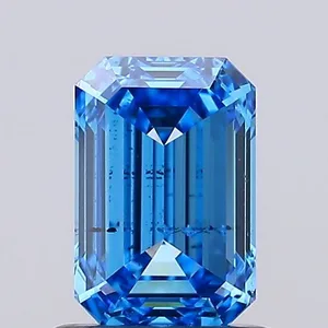 1ct EMERALD Fancy Vivid Blue SI2 Coloured Lab diamond