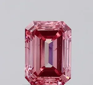 1.11ct EMERALD Fancy Vivid Pink SI2 Coloured Lab diamond