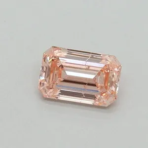 0.33ct EMERALD Fancy Intense Pink SI2 Coloured Lab diamond