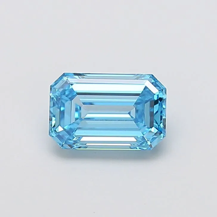 1.51ct EMERALD Fancy Vivid Blue VS1 Coloured Lab diamond