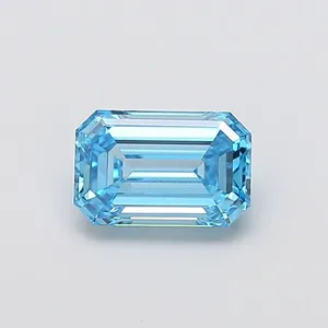 1.51ct EMERALD Fancy Vivid Blue VS1 Coloured Lab diamond