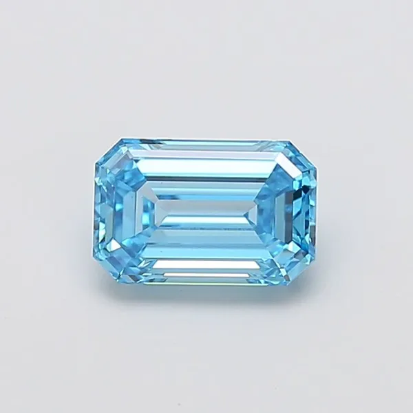 1.51ct EMERALD Fancy Vivid Blue VS1 Coloured Lab diamond