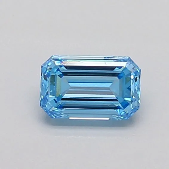 0.48ct EMERALD Fancy Vivid Blue VVS1 Coloured Lab diamond