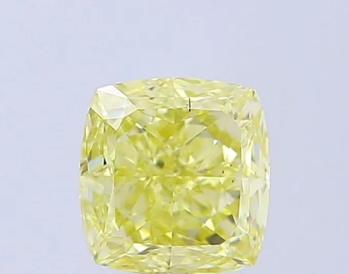 1.01ct CUSHION Fancy Intense Yellow VS2 Coloured Lab diamond