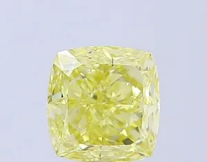 1.01ct CUSHION Fancy Intense Yellow VS2 Coloured Lab diamond