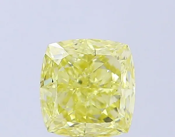 1.01ct CUSHION Fancy Intense Yellow VS2 Coloured Lab diamond