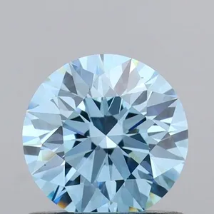0.71ct ROUND Fancy Vivid Blue VS1 Coloured Lab diamond