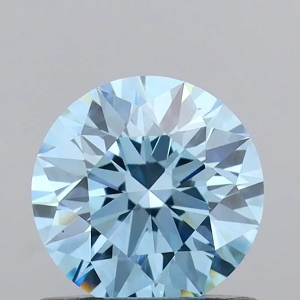 0.71ct ROUND Fancy Vivid Blue VS1 Coloured Lab diamond