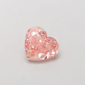1.04ct HEART Fancy Intense Orangey Pink VVS2 Coloured Lab diamond
