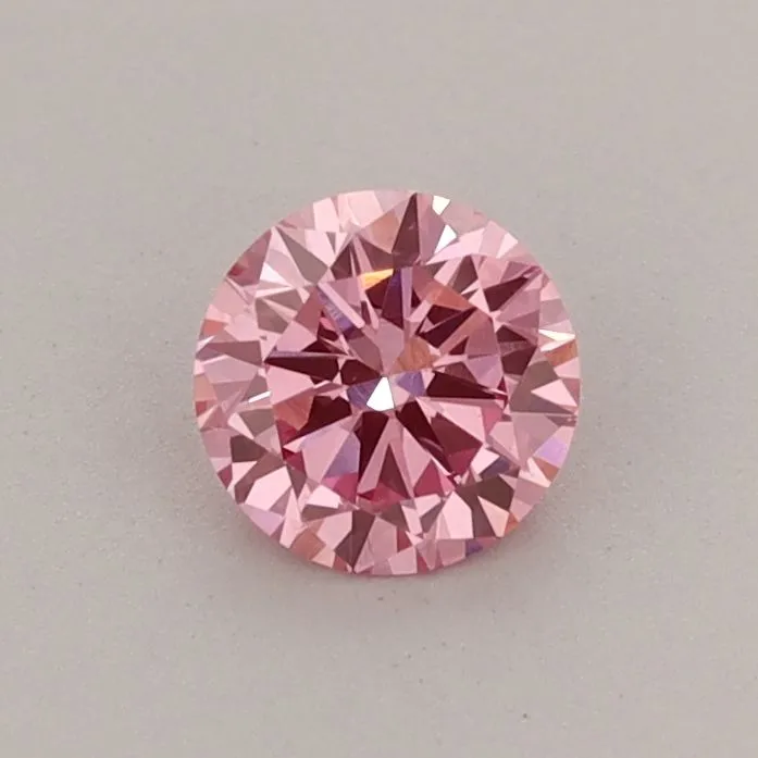 0.42ct ROUND Fancy Vivid Pink VVS2 Coloured Lab diamond