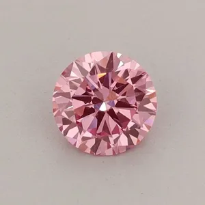 0.42ct ROUND Fancy Vivid Pink VVS2 Coloured Lab diamond