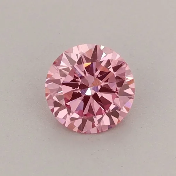 0.42ct ROUND Fancy Vivid Pink VVS2 Coloured Lab diamond