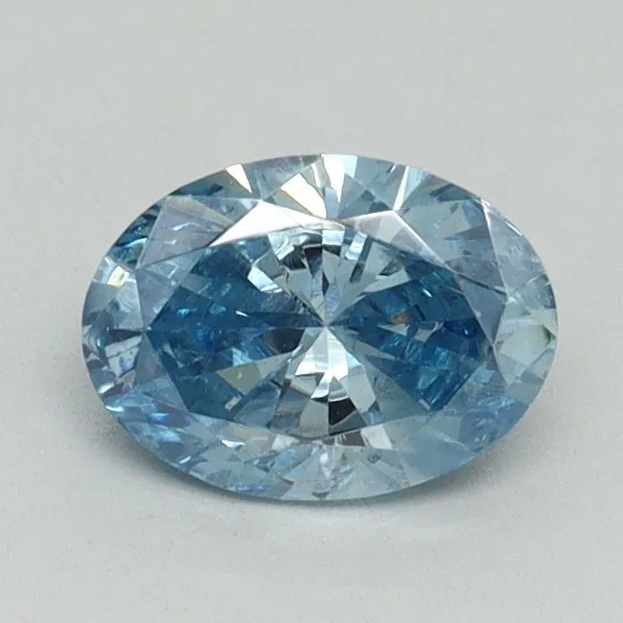 0.79ct OVAL Fancy Vivid Blue VS2 Coloured Lab diamond
