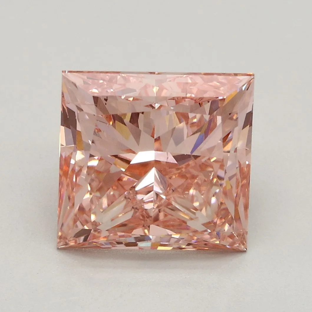 3.04ct PRINCESS Fancy Intense Pink SI1 Coloured Lab diamond