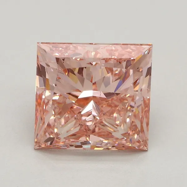3.04ct PRINCESS Fancy Intense Pink SI1 Coloured Lab diamond