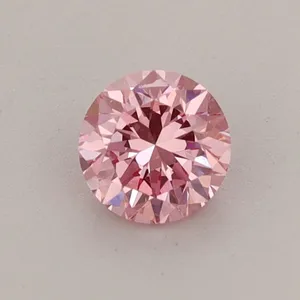 0.49ct ROUND Fancy Vivid Pink VS1 Coloured Lab diamond