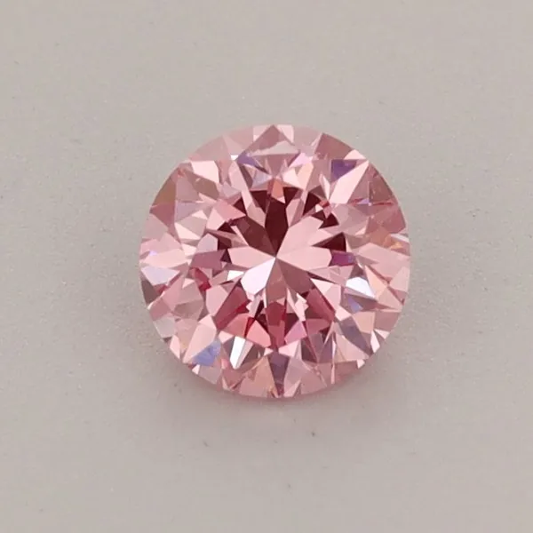 0.49ct ROUND Fancy Vivid Pink VS1 Coloured Lab diamond