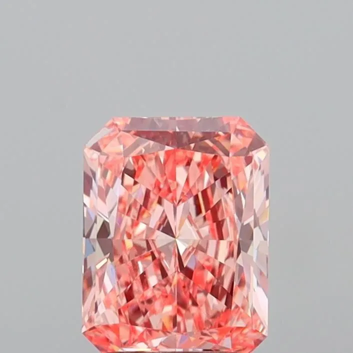1.45ct RADIANT Fancy Vivid Pink VVS2 Coloured Lab diamond