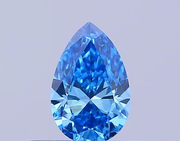 0.38ct PEAR Fancy Vivid Blue VVS2 Coloured Lab diamond