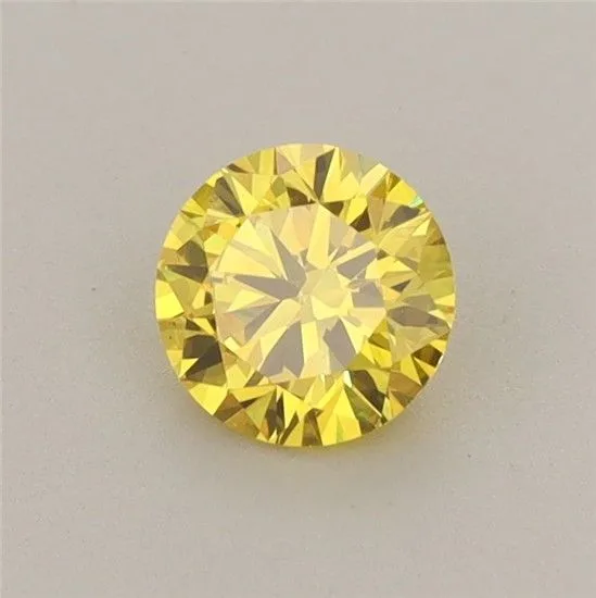 0.53ct ROUND Fancy Vivid Yellow VS1 Coloured Lab diamond