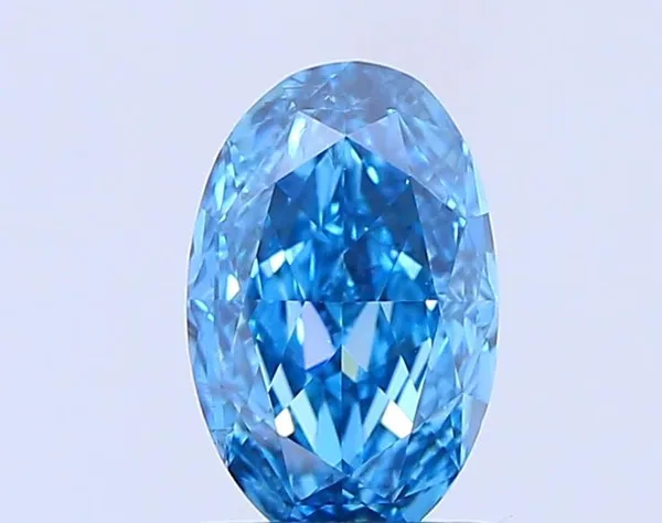 1.02ct OVAL Fancy Vivid Blue SI1 Coloured Lab diamond