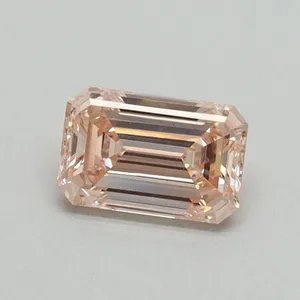 0.49ct EMERALD Fancy Intense Pink VS1 Coloured Lab diamond