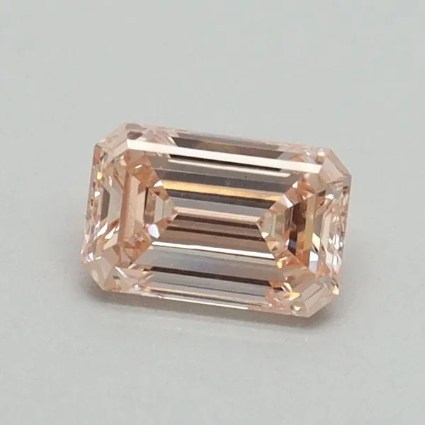 0.49ct EMERALD Fancy Intense Pink VS1 Coloured Lab diamond