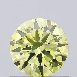 0.62ct ROUND Fancy Yellow VS1 Coloured Lab diamond