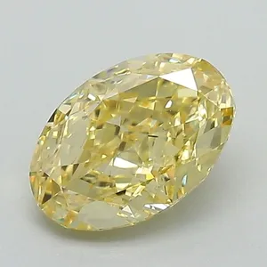 1.1ct OVAL Fancy Vivid Yellow VS1 Coloured Lab diamond